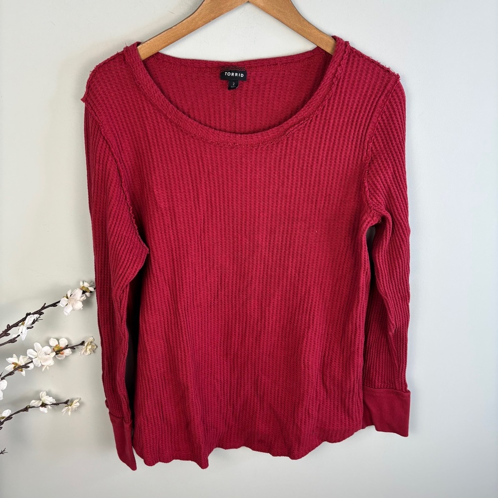 Torrid Waffle Knit Long Sleeve Top Size 2X